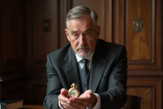 Homme élégant examinant une montre tourbillon de collection lors d'une vente privée dans une salle feutrée de Genève